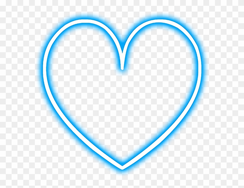 Heart Love Neon Snapchat Blue Glowing Png Library - Snapchat Neon Stickers Png #1708248