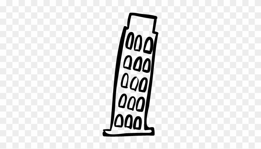 Pisa Tower Building Hand Drawn Outline Vector - Tower Of Pisa Decal Png #1708268