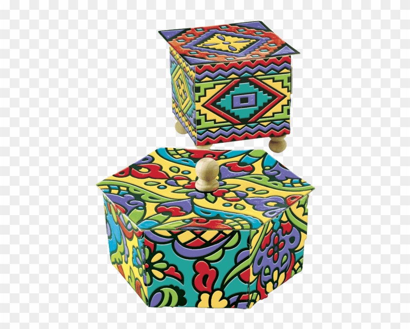 Latin America Talavera Keepsake Boxes - Mandalas De Gatos Coloreados #1708310