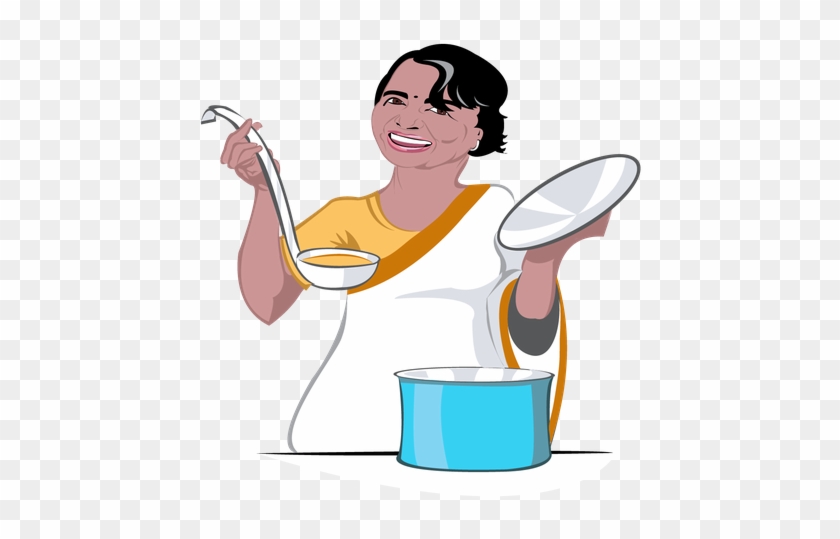 500 X 500 2 0 - Indian Grandma Cooking Cartoon - Free Transparent PNG  Clipart Images Download