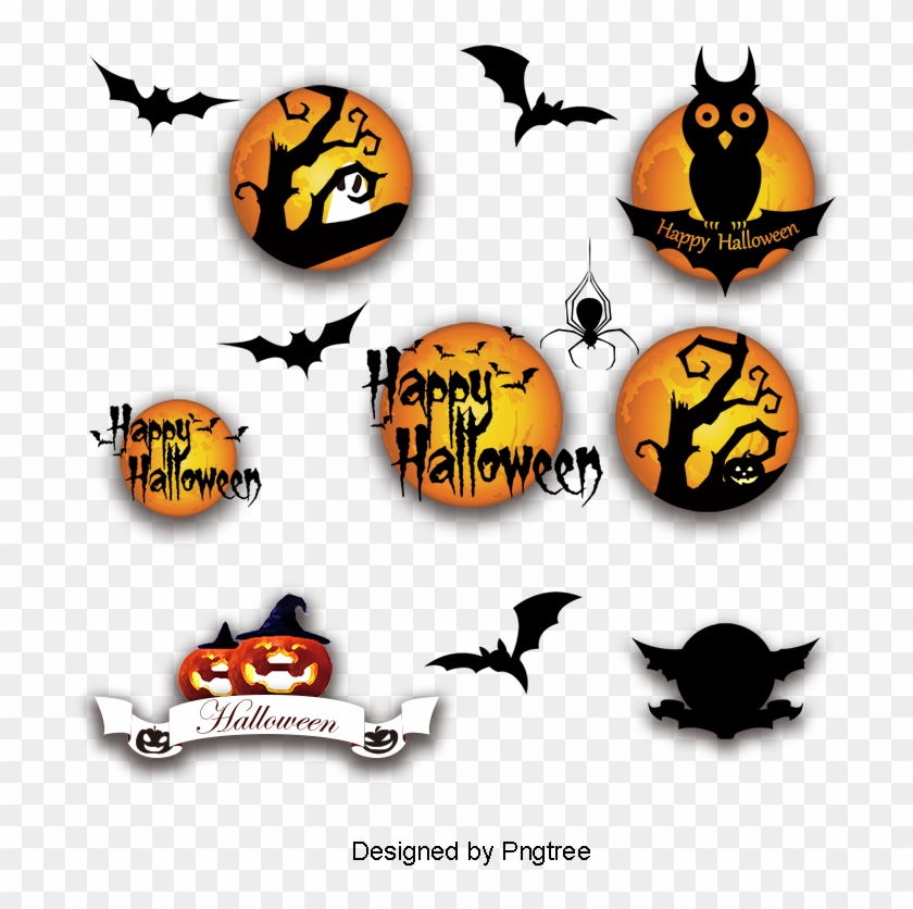 Halloween Vector Elements, Bats, Ghosts Png And Psd - Halloween Vector Elements, Bats, Ghosts Png And Psd #1708475