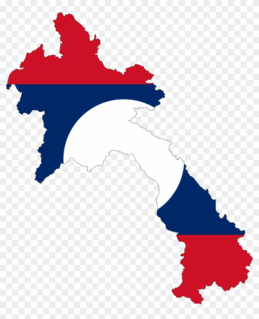 Laos Flag Map - Laos Map Vector #1708659