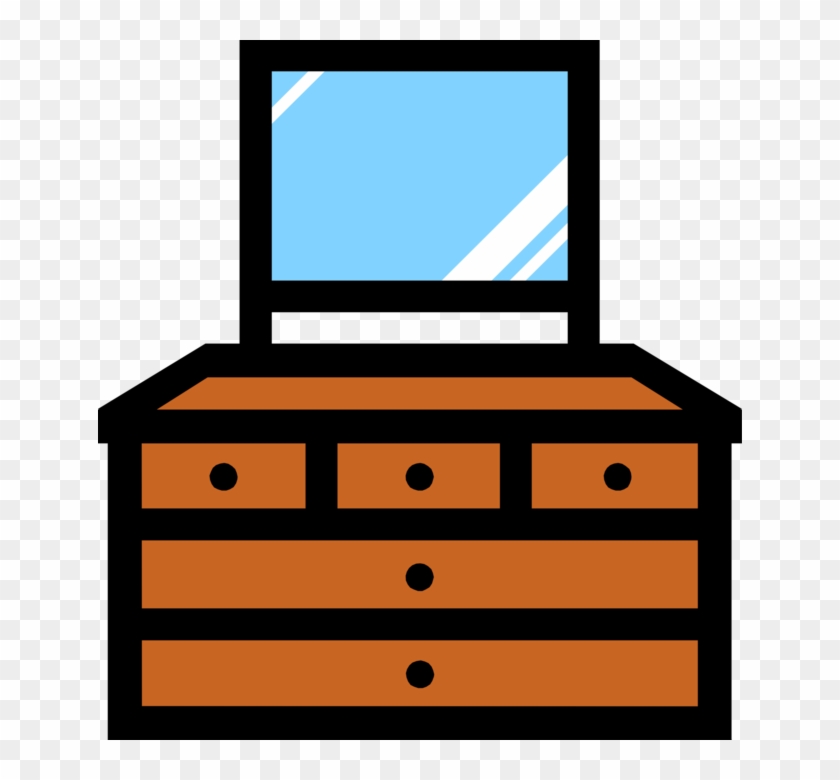 Vector Illustration Of Bedroom Furniture Dresser Or - Dresser Clip Art #1708754