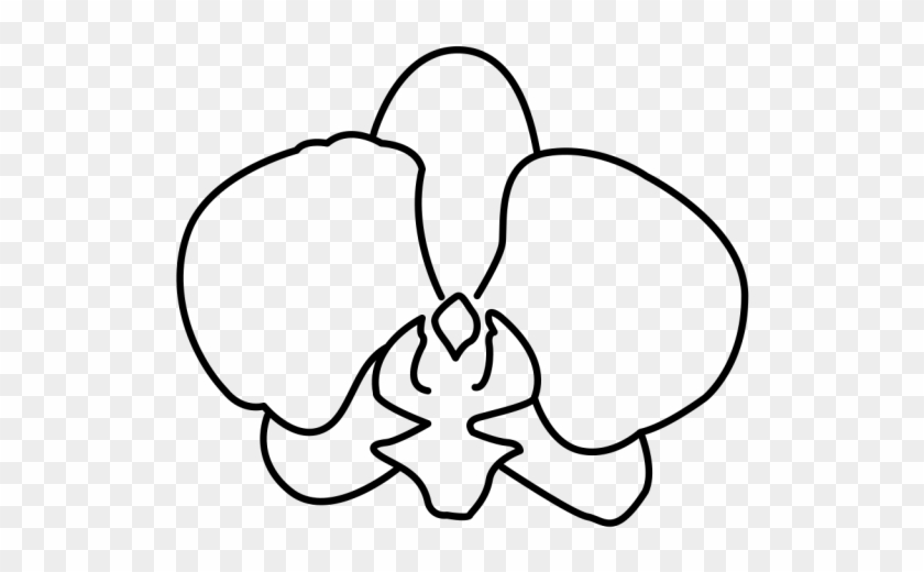 Orchid Clipart Coloring Page - Line Art #1709156