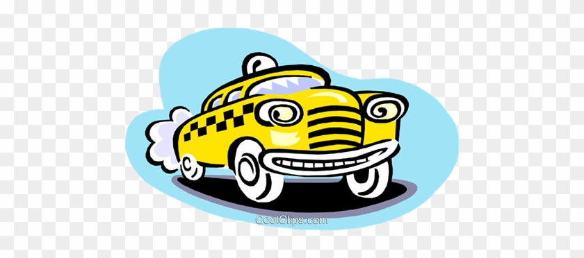 Taxicab Cartoon Royalty Free Vector Clip Art Illustration - Cartoon Taxi Cab #1709242