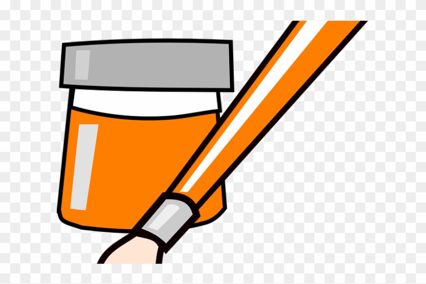 Paint Brush Clipart Orange - Red Paint Brush Clipart #1709256