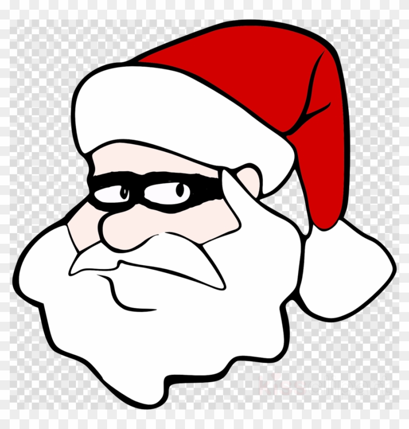 Shhh Secret Santa Clip Art - Cartoon Santa Head - Free Transparent PNG  Clipart Images Download