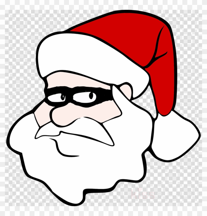 Shhh Secret Santa Clip Art - Cartoon Santa Head #1709397