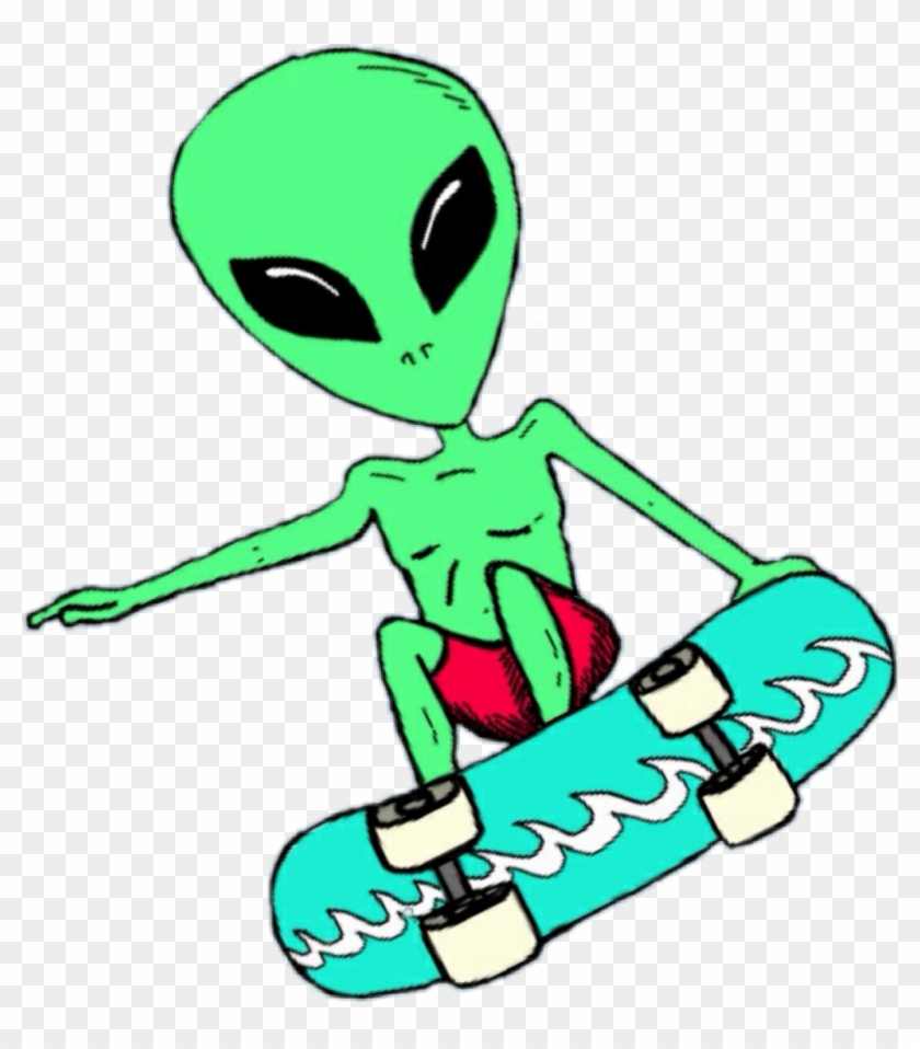 Sticker Stickers Alien Aliens Stickertumblr Stic - Alien Skate #1709422