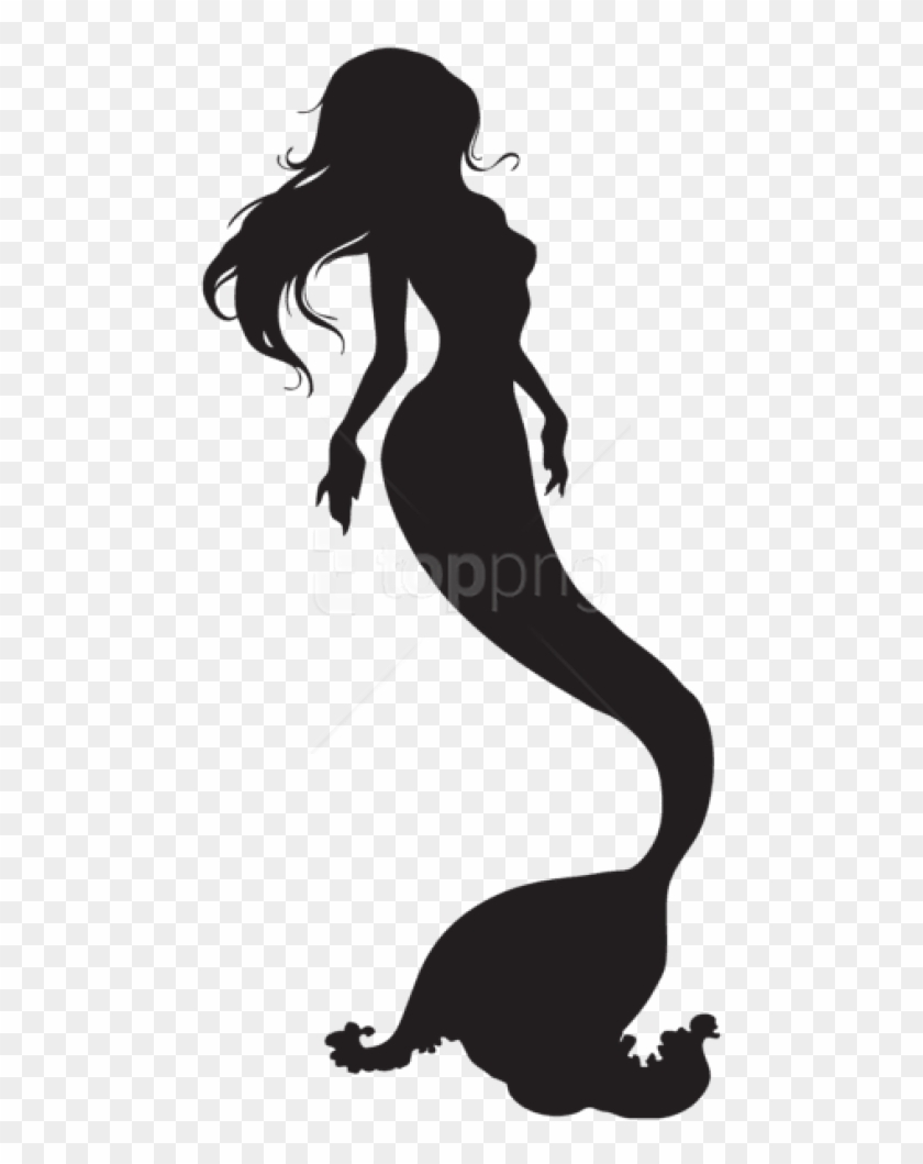 Free Png Mermaid Silhouette Png - Black And White Mermaid Clipart #1709441