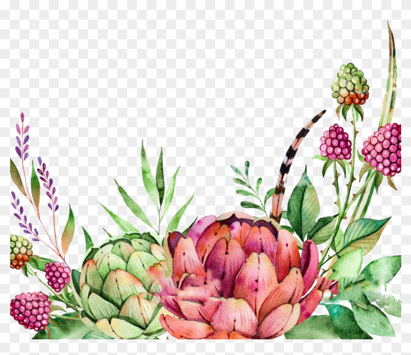Free Watercolor Crane Pattern Png - Succulent Clipart #1709617