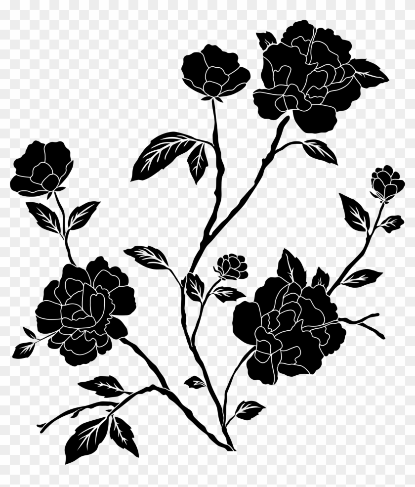 Black And White Flower Clipart - Black And White Flower Png #1709669
