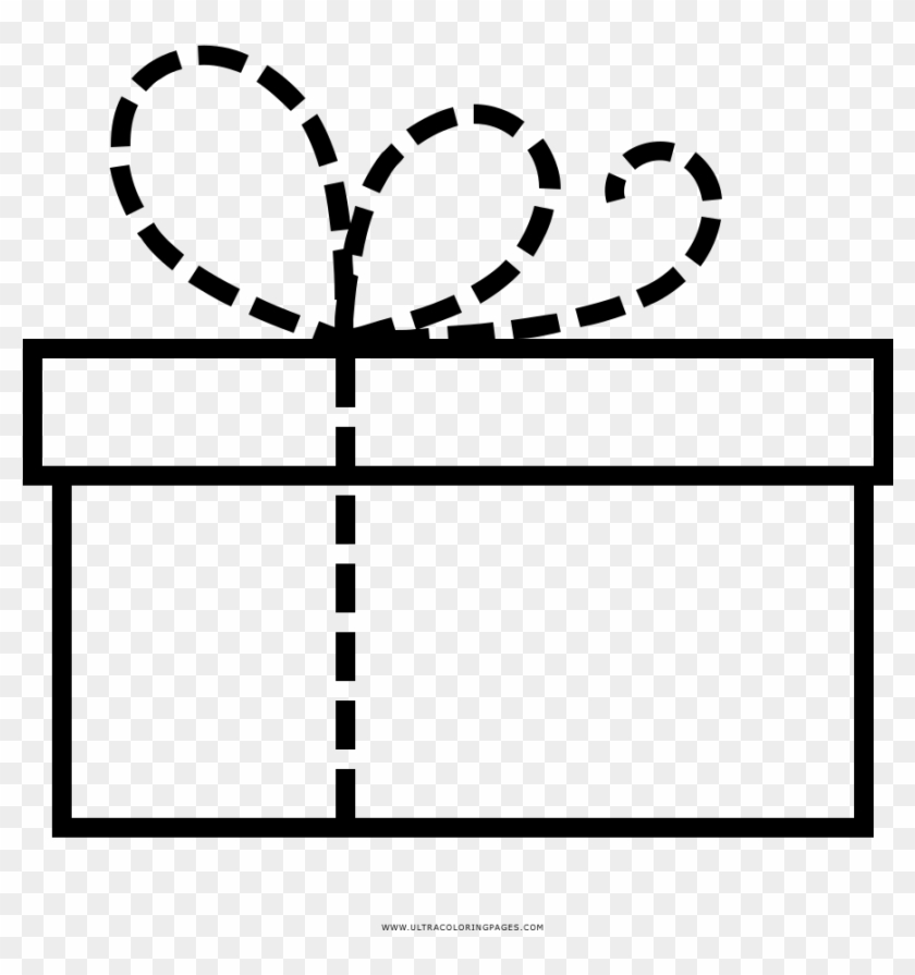 Gift Box Coloring Page - Caja Regalo De Dibujo #1709771