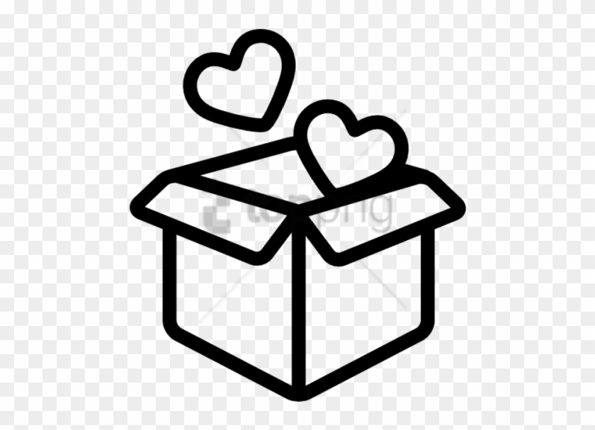 Free Png Open Box With Two Hearts Free Vector Icons - Open Gift Box Icon #1709775