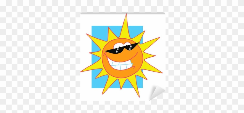 Grinning Sun Wearing Shades, Shining In A Blue Sky - Sun Clipart #1710006