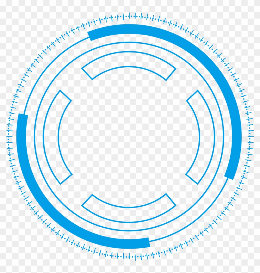 Technology Border Blue Simple Lines Png And Psd - Circle #1710016