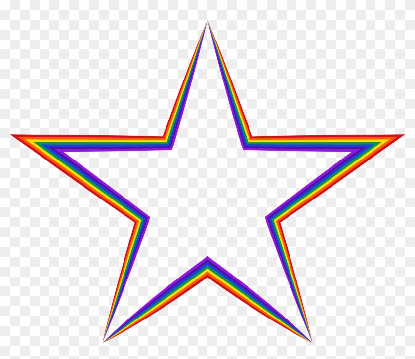 Rainbow Star Clip Art - Christmas Decorations Clip Art Black And White #1710415