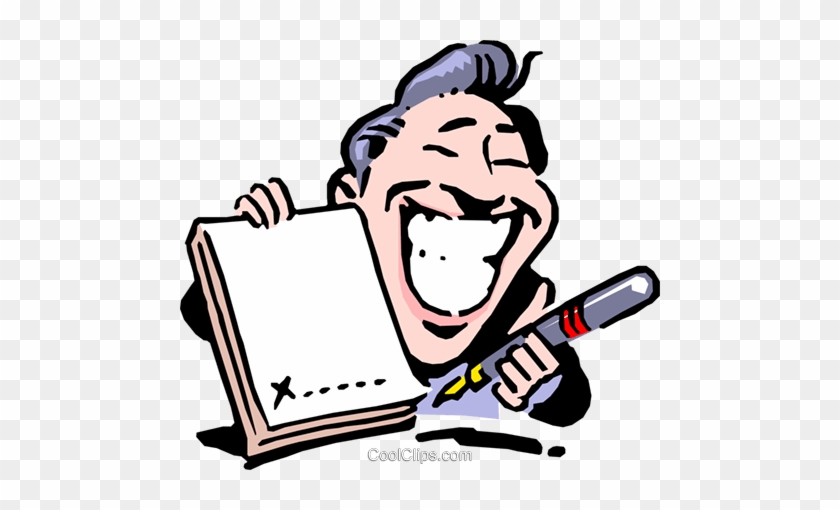 Cartoon Mann Mit Stift Und Vertrag Vektor Clipart Bild - Mortgage Backed Bond Cartoon #1710463