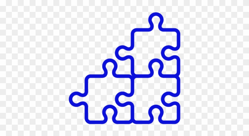 Blue Icon Showing A Jigsaw Of Three Pieces - Blue Icon Showing A Jigsaw Of Three Pieces #1710476