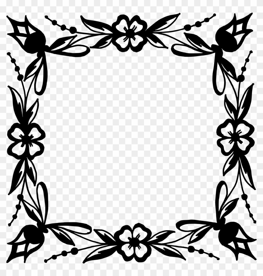 Square Flower Frame Vector - Vector Graphics #1710510