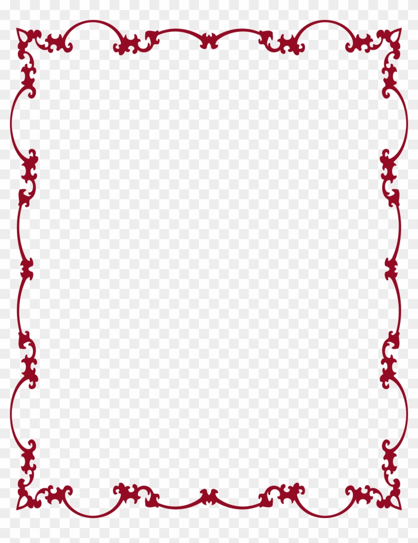 Antique Style Red Frame - Black And White Floral Frame #1710512