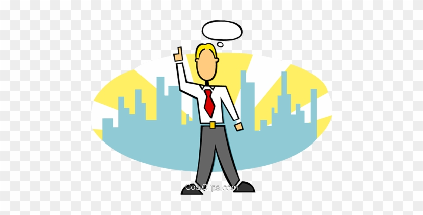 Stylized Businessman Thinking Royalty Free Vector Clip - Pensar Vetor Png #1710668