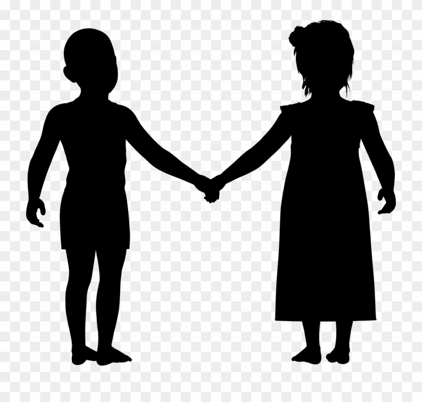 Child Silhouette Clip Art - Girl And Boy Silhouette Png #1710680