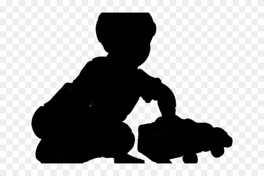 Silhouettes Clipart 12 Year Old Boy - Child Playing With Toys Silhouette #1710681