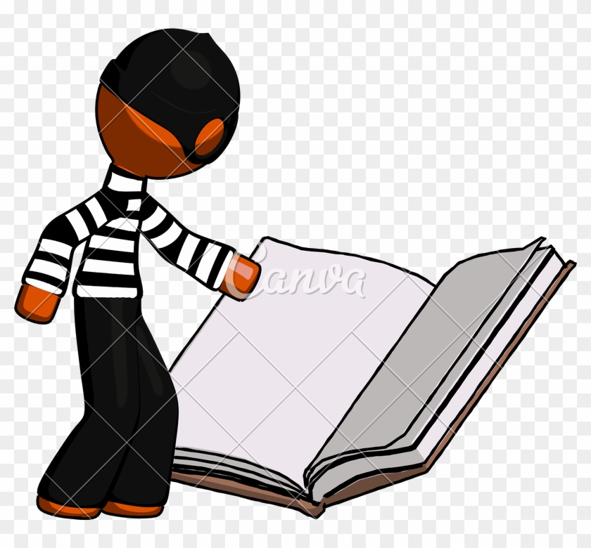 Orange Thief Man Reading Big Book - Book #1710753