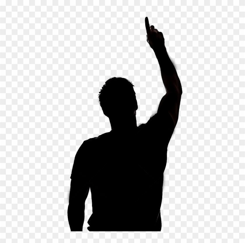 622 X 800 17 - Man Hand Up Silhouette #1710877