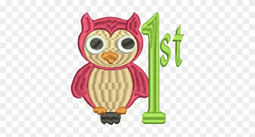 Owl 1st First Embroidery Design 4x4 - Cartoon #1710960