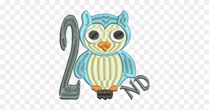 Owl 2nd Second Embroidery Design 4x4 - Cartoon #1710962