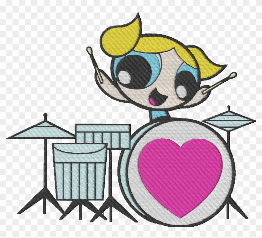 Bubbles Embroidered By Copper70 - Bubbles Powerpuff Girls Drum #1710963