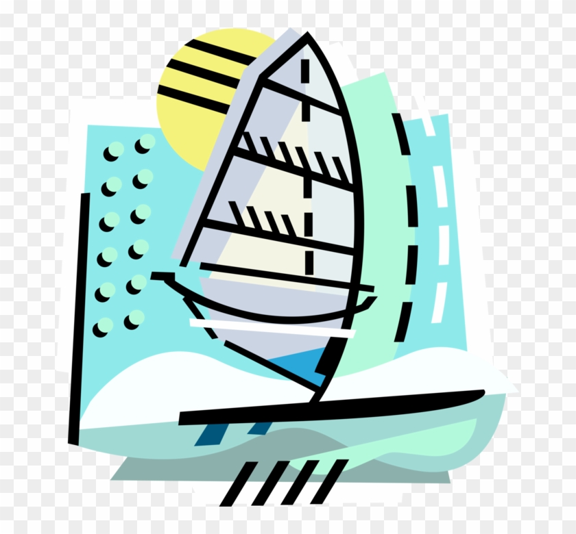 Vector Illustration Of Windsurfing Sailboard Windsurfing - Vector Illustration Of Windsurfing Sailboard Windsurfing #1711061