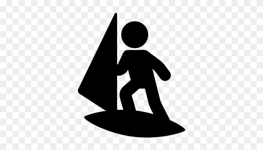 Man Windsurfing Vector - Traffic Sign #1711064