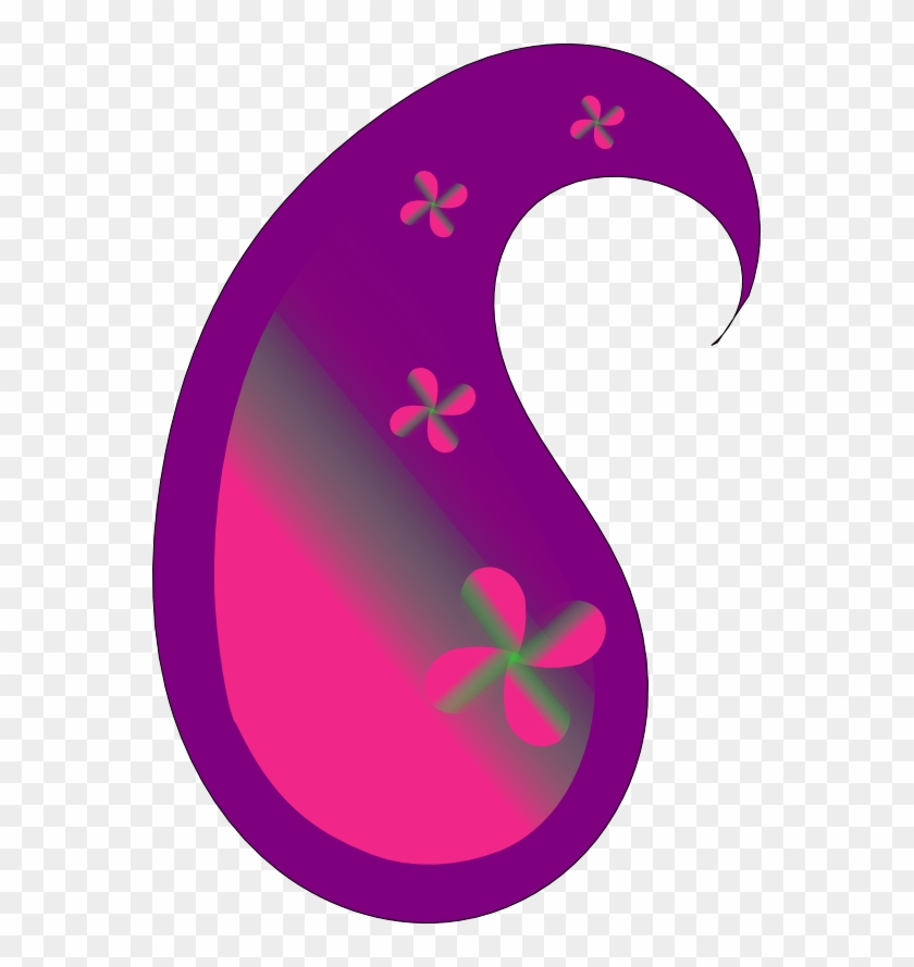 Purple-pink Floral Paisley Motif - Illustration #1711552