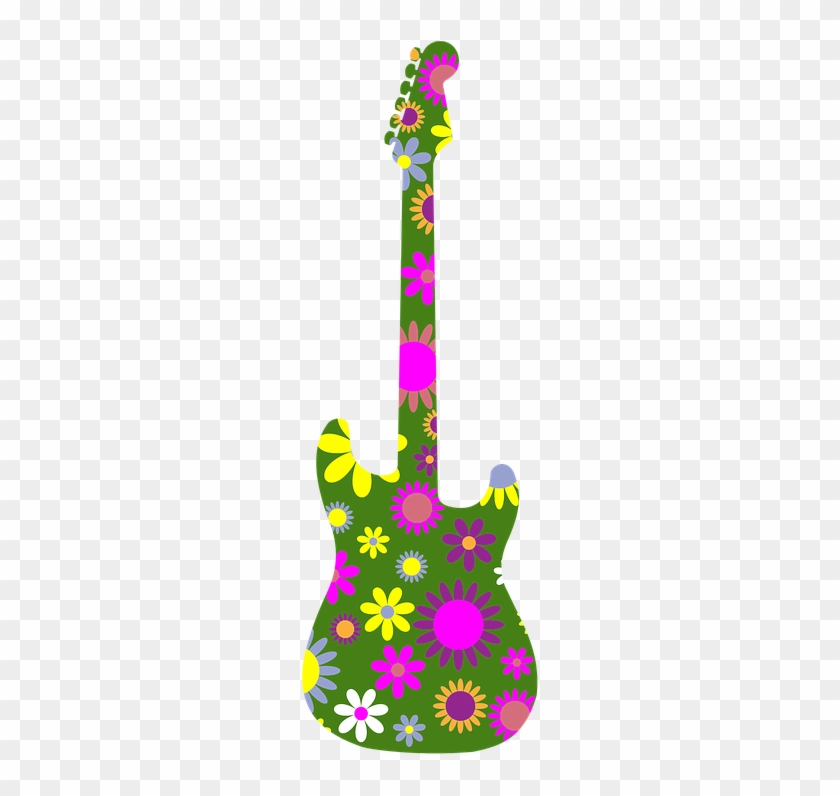 Flowers Vectors Clipart Guitar - Retro Guitar Clipart #1711680