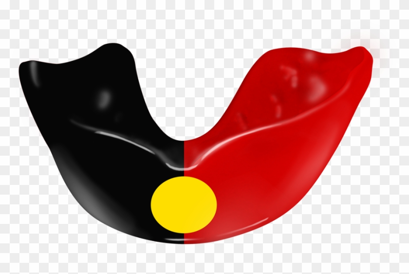 2 Colours And Logo - Aboriginal Flag Mouth Guard #1712038