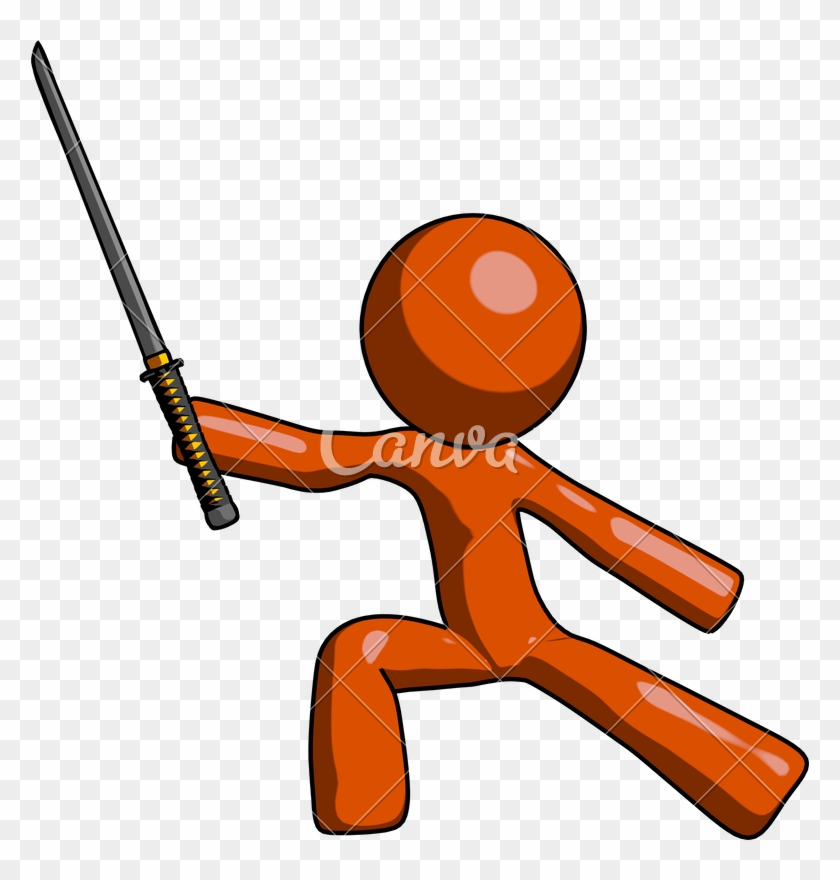 Orange Design Mascot Man - Ninjatō #1712365