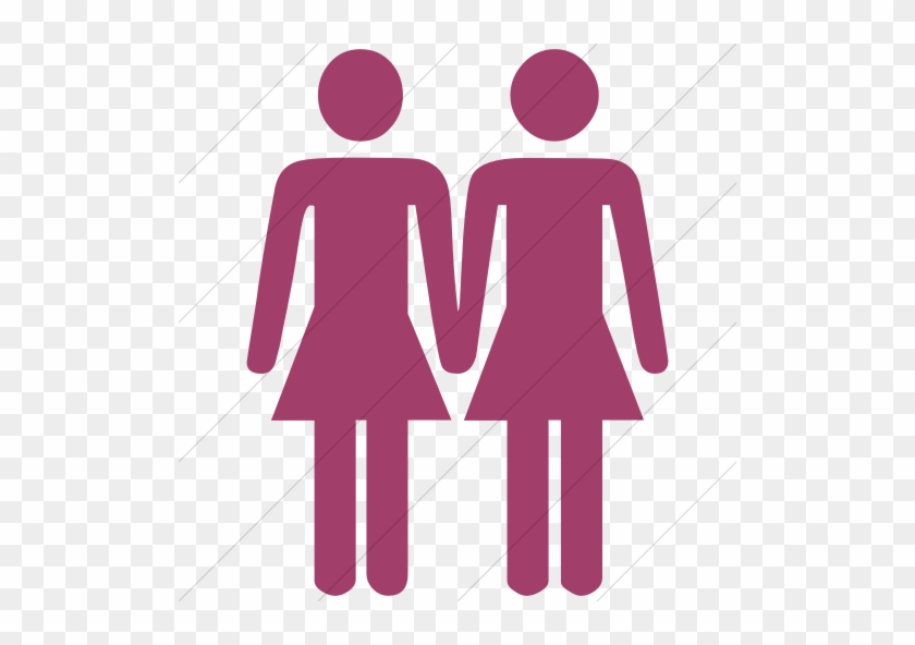 Classica Two Women Holding Hands Icon Simple Pink - Men Holding Hands Sign #1712759