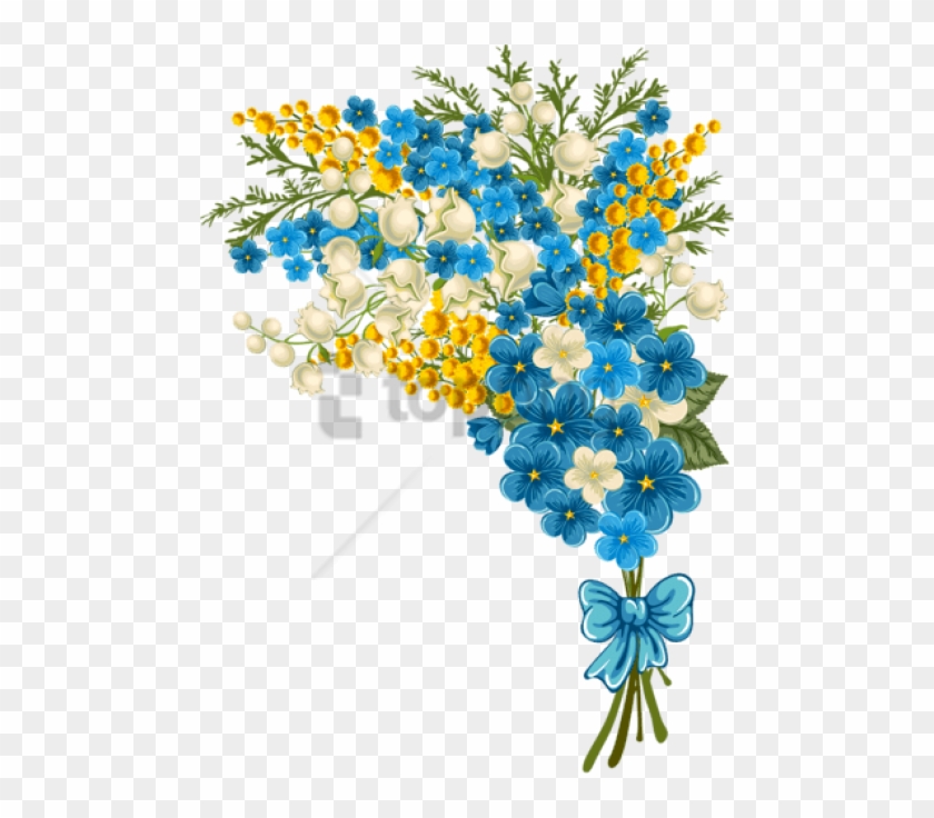 Free Png Flower Bouquet Icon Png Image With Transparent - Png Flowers Yellow & Blue #1712849