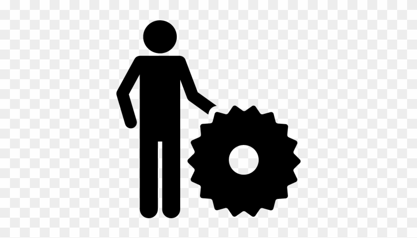 Silhouette With Cogwheel Vector - Australian Psychology Accreditation Council Apac #1712853