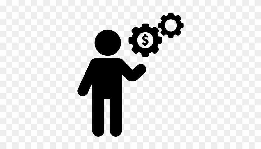 Man With Money Gears Vector - Icono Persona Png #1712854