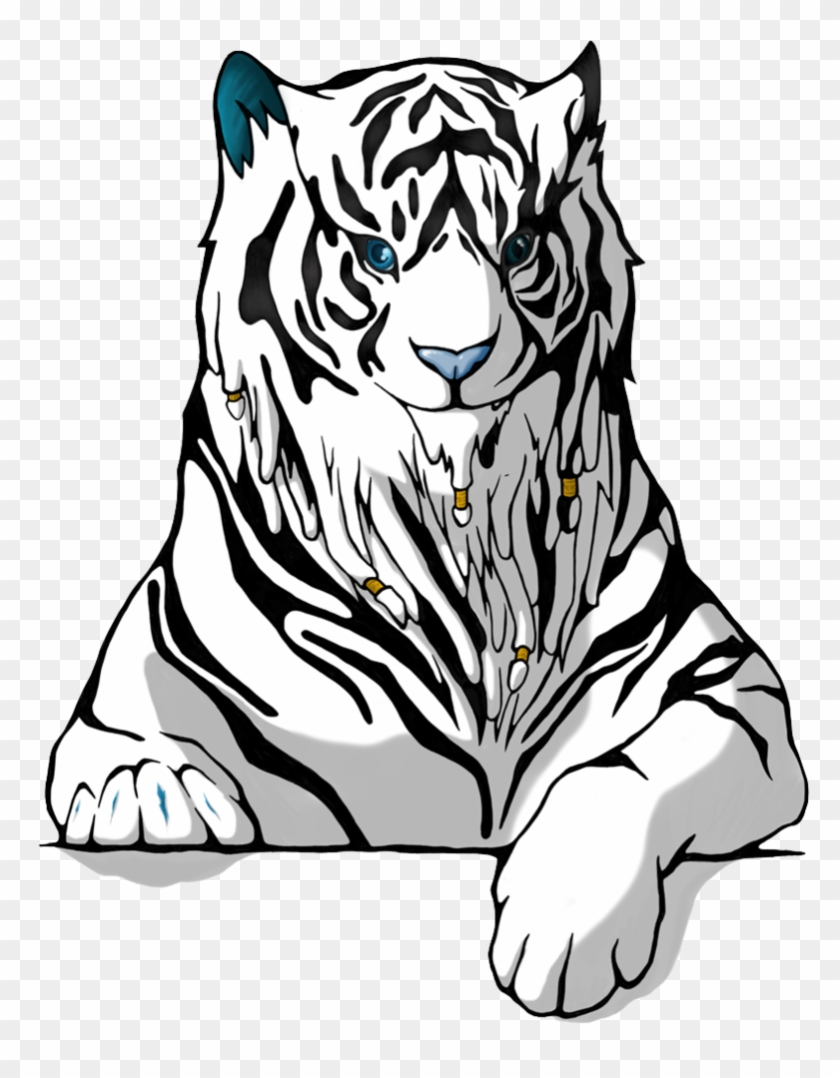 Picture Transparent Download Rapper Drawing Dread - Blackand White Tiger Png #1713261