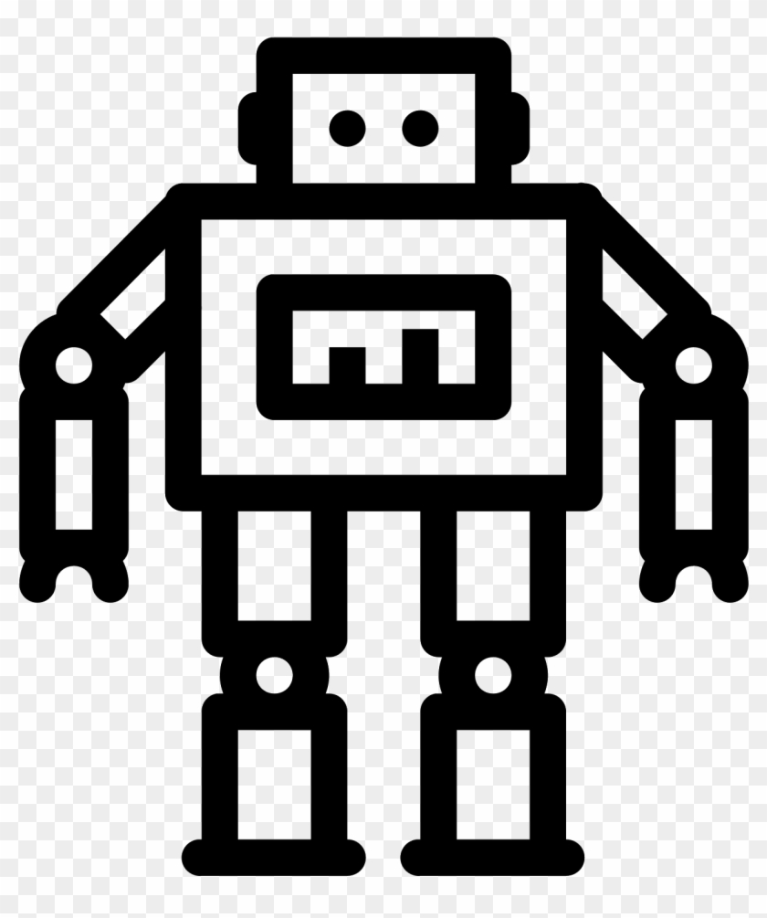 robot clipart black and white