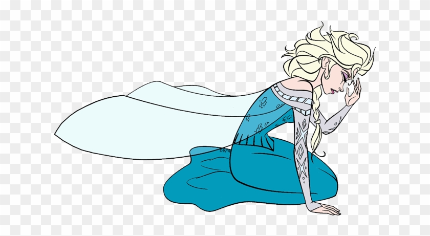 Elsa On Her Knees, - Elsa Sentada Frozen Png #1713768