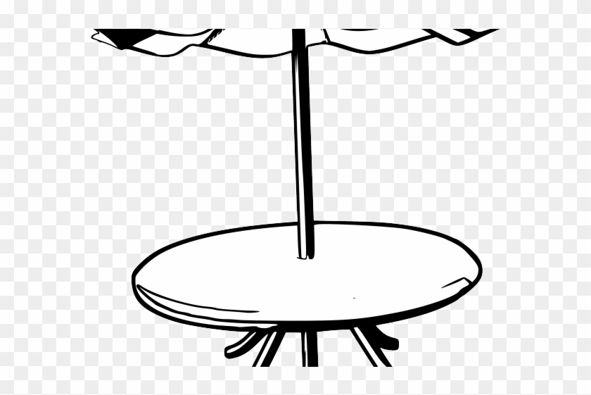Dining Table Clipart Beach - Umbrella Table Clipart #1713815