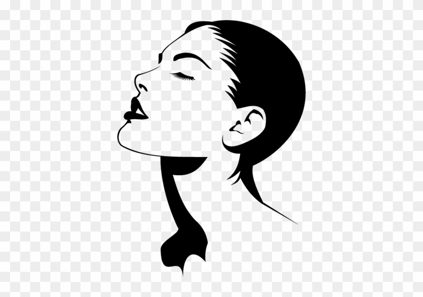 Woman With Closed Eyes Sticker - Woman Vector Art Png #1713971