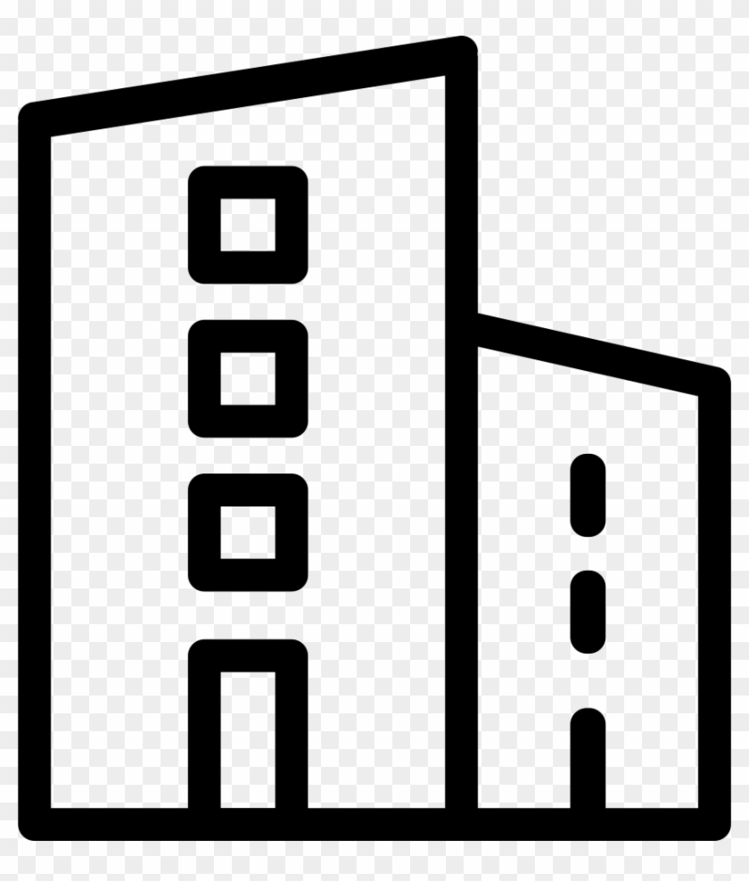 Jpg Black And White Download Skyscraper Clipart Buidling - Flat House Icon Png #1714120