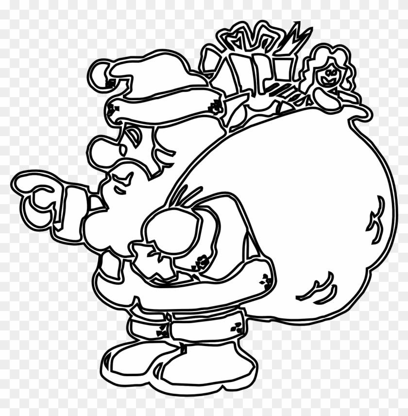New Santa Clip Art Black And White Medium Size - New Santa Clip Art Black And White Medium Size #1714140